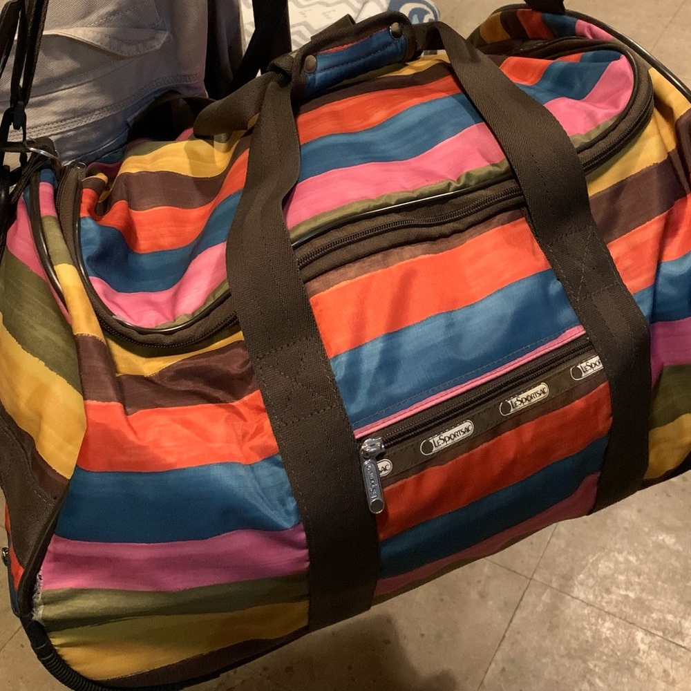 Colorful Striped Duffel Bag